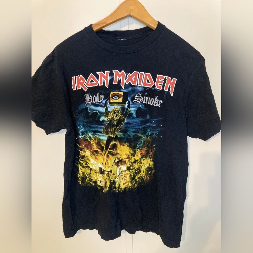 Iron Maiden T Shirt Holy Smoke Band Tee Unisex Size L